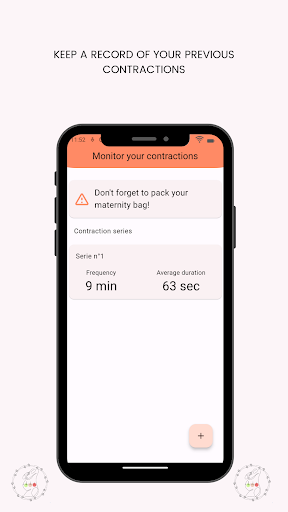 Android application Monitoring contractions: Timer screenshort