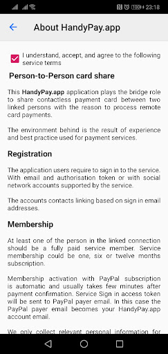 Android application HandyPay.app screenshort