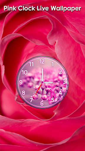 Pink Clock Live Wallpaper Screen 3