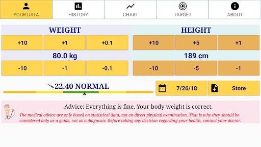 Android application BMI & Ideal Weight Calculator screenshort