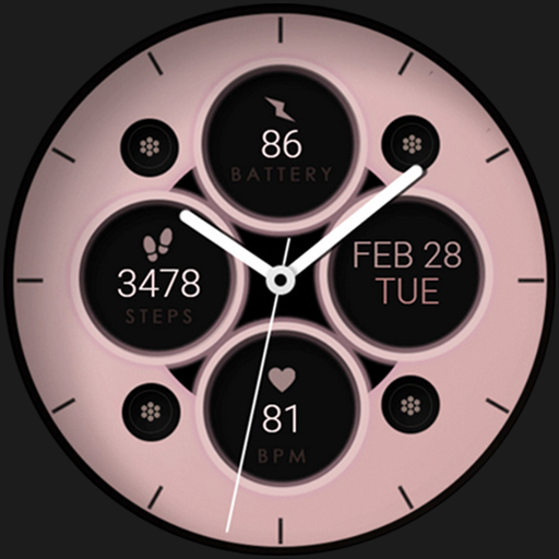 Pink pastel analog watch face logo