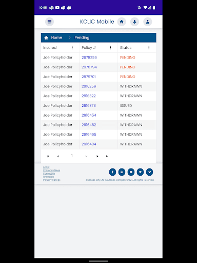 Android application KCLIC Mobile Application screenshort