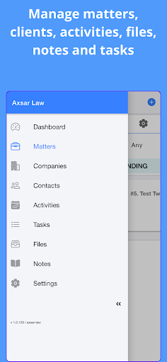 Axsar Law - Case Management Screen 2