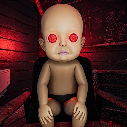 Scary baby in yellow 3D