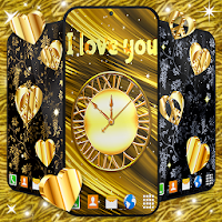 Gold Hearts 4K Wallpaper ? Golden live Wallpaper