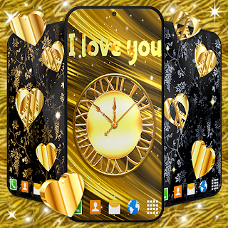 Gold Hearts 4K Wallpaper