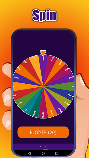 Roulette of names Screen 3