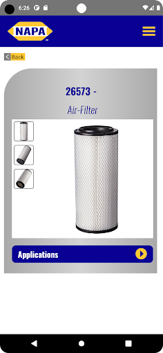 NAPA Filters Screen 2