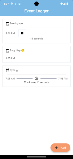 Android application Activity Logger screenshort