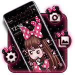 Cover Image of ดาวน์โหลด Cute Pink Girl Theme 1.1.7 APK