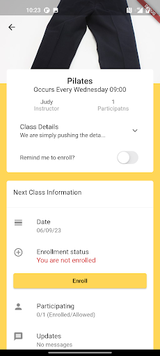 Au10tix Classes Screen 2