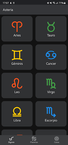 Android application Astéria screenshort