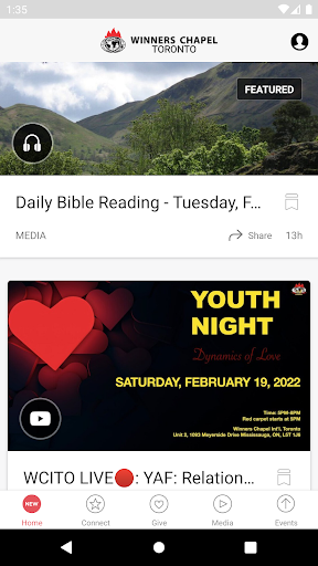 Android application Winners Chapel Toronto screenshort
