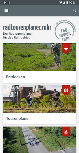 Android application radtourenplaner.ruhr screenshort