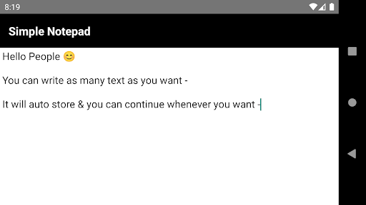 Android application Simple Notepad screenshort