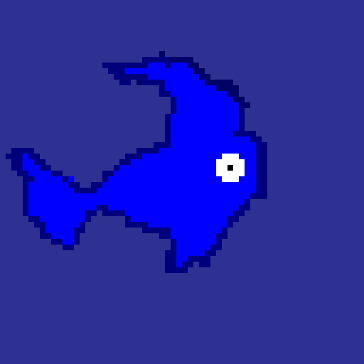 Swimming blue shark