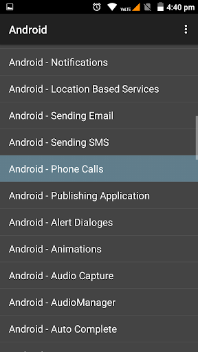 Android application Learn Android Coding screenshort