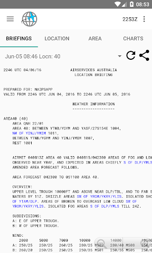 Android application TrackDirect - NAIPS Briefing screenshort