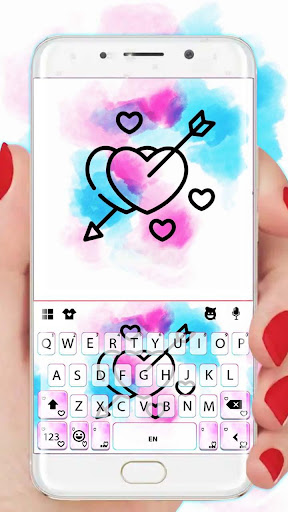 Android application Watercolor Love Arrow Keyboard screenshort
