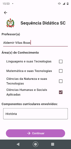 Android application Sequência Didática SC screenshort