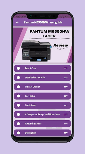 Pantum M6550NW laser guide Screen 2