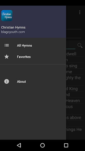 Android application Christian English Hymns screenshort
