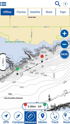 Android application Lake Oahe S & N Dakota Chart screenshort