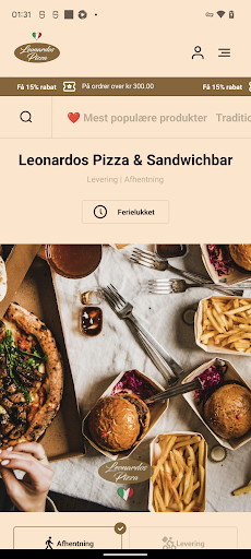 Android application Leonardos pizza & Sandwichbar screenshort