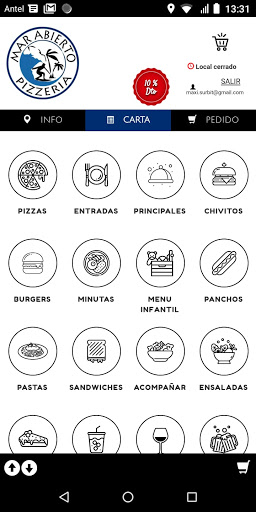 Android application Mar Abierto screenshort