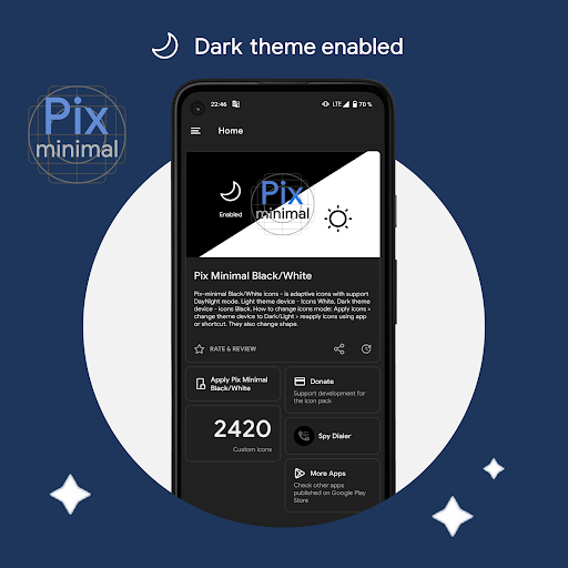 Screenshot of Pix-Minimal Black/White Icons