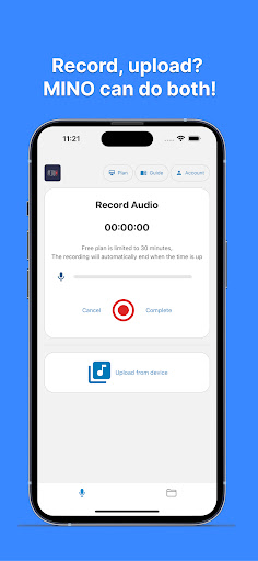 Android application Mino - Voice Note screenshort