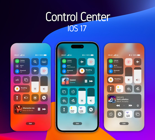 Android application Control Center iOS 17 screenshort
