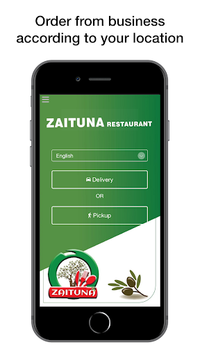 Android application Zaituna Restaurant Delivery screenshort
