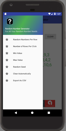 Android application Random Number Generator screenshort