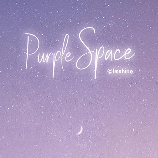 purple space moon theme logo
