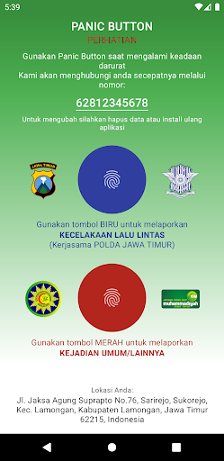 Android application Panic Button RSM Lamongan screenshort