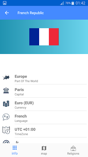 Country Capitals and Currency Screen 2