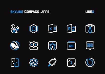 SkyLine Icon Pack : LineX Blue Patched Apk 1