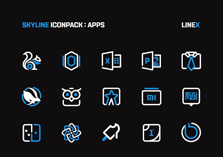 SkyLine Icon Pack : LineX Blue Edition Screenshot