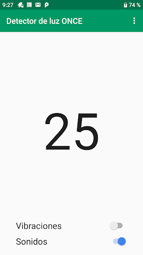 Android application Detector de luz ONCE screenshort