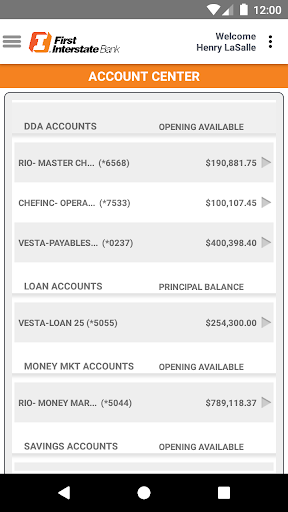 Android application Treasury Banking Suite screenshort