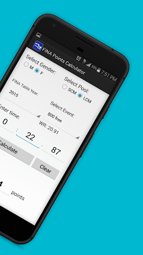 FINA Points Calculator 2021 2.7 screenshots 2