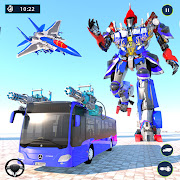 Us Police Bus Robot Transform War Robot Game