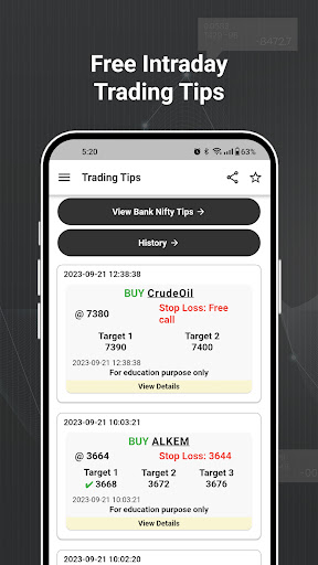 Android application Daily Intraday Trading Tips screenshort