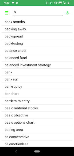 Stock Market Dictionary Screen 2