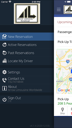 Android application Arrow Limo screenshort