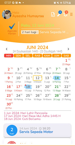 Android application Kalender Agenda Harian screenshort