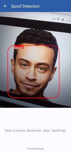 Android application Face Liveness Detection screenshort