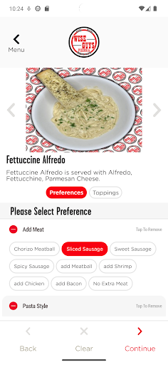 Screenshot of Wise Guys Pizzeria