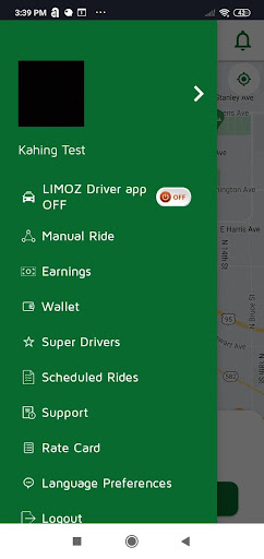 Limoz Driver Screen 3